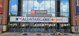 MLB All-Star Game 2024 signage at stadium entrance
